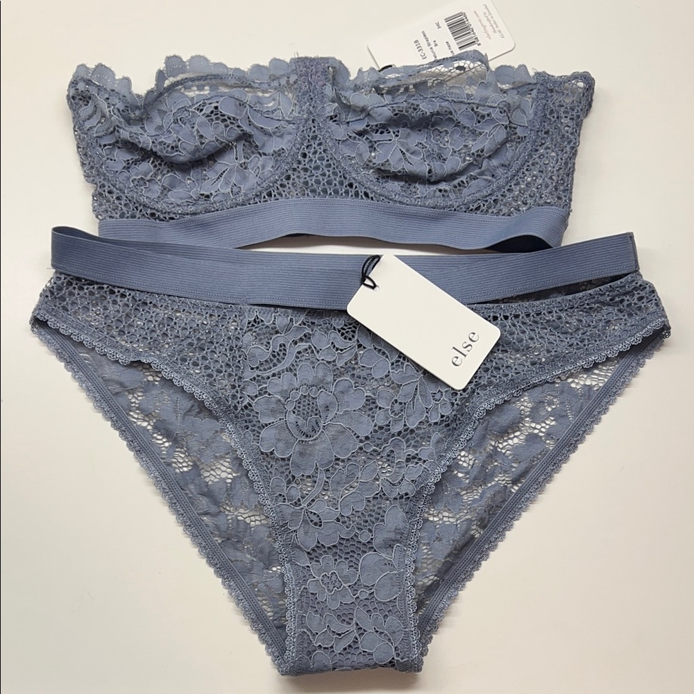 Else Women's Lace Bra Set - Gray